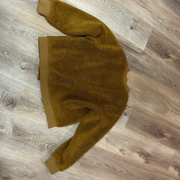 J.Crew Mercantile Goldenrod Women's Teddie Sherpa Bomber Jacket Medium - Picture 8 of 8